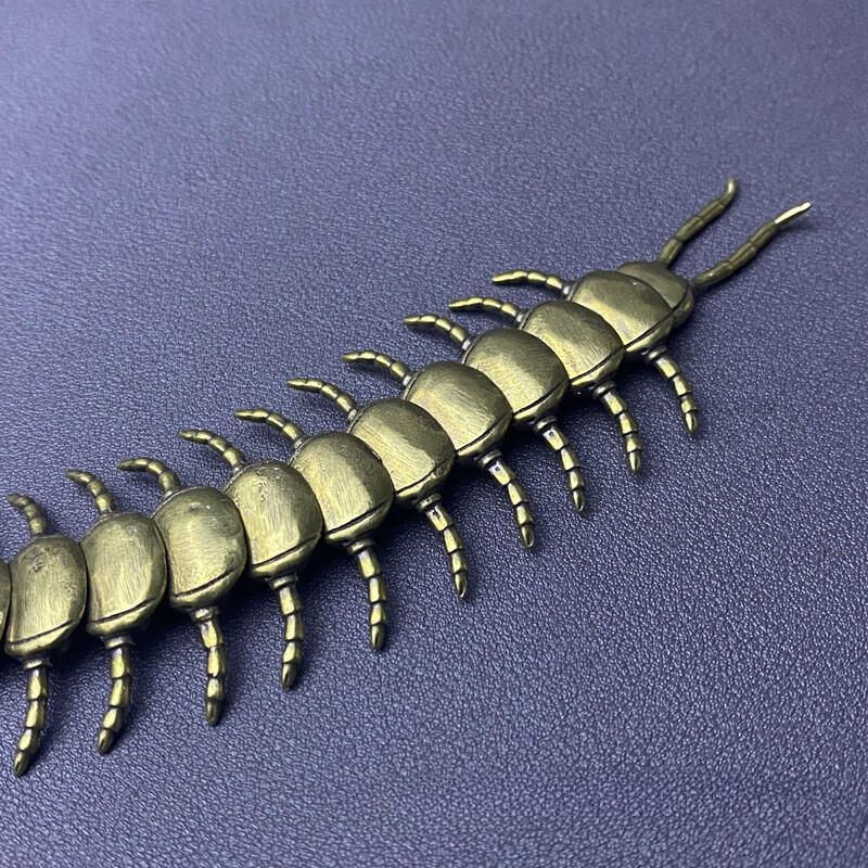 1 Piece Brass Centipede Statue Collectibles Office Insect Ornaments Gifts-