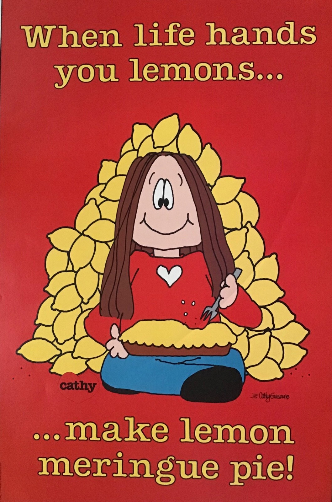 Cathy Poster Vintage 1982 New – When Life Hands You Lemons Make Lemonade