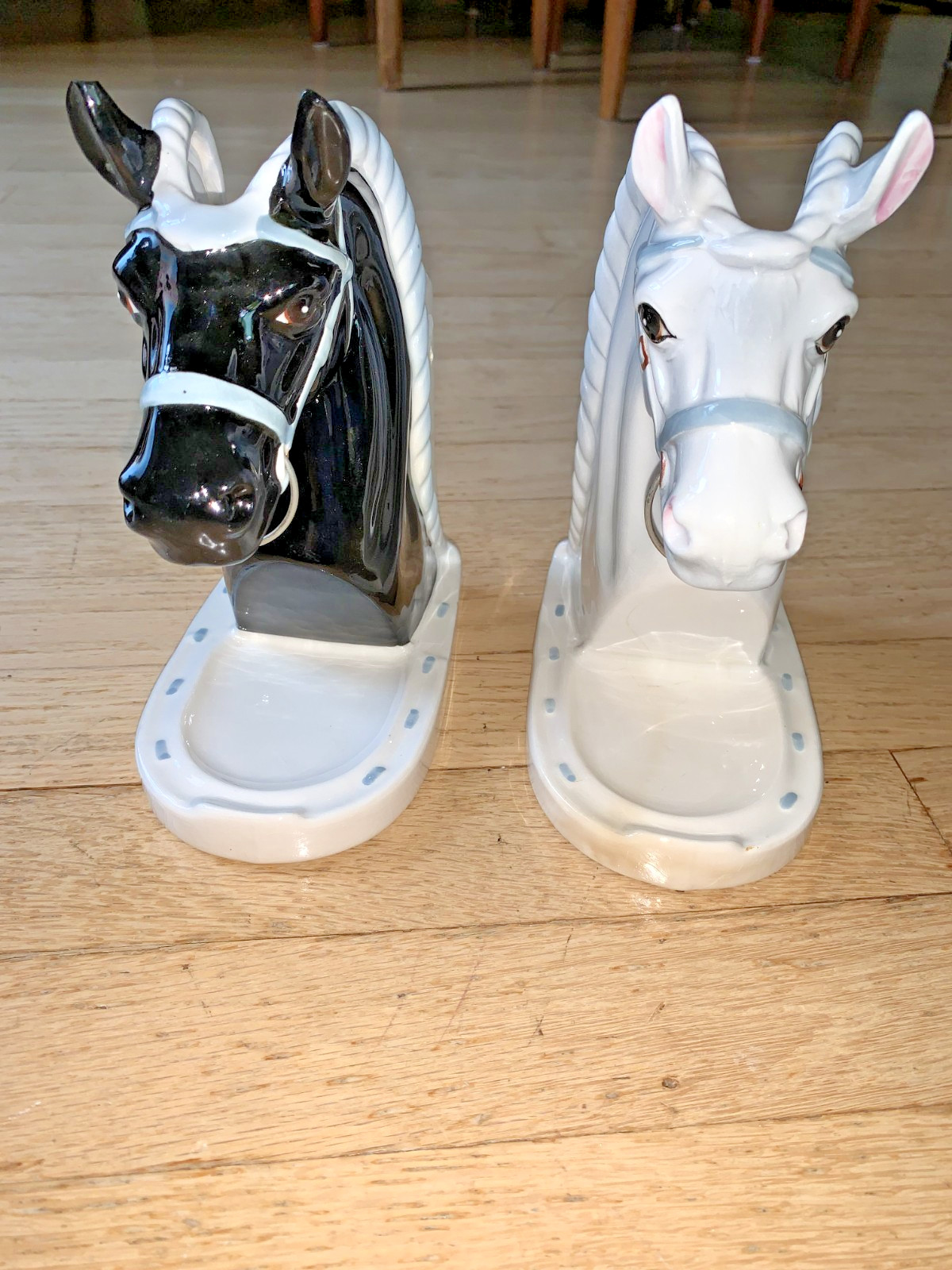 Vintage Horse Head Bookend Planters Set of 2