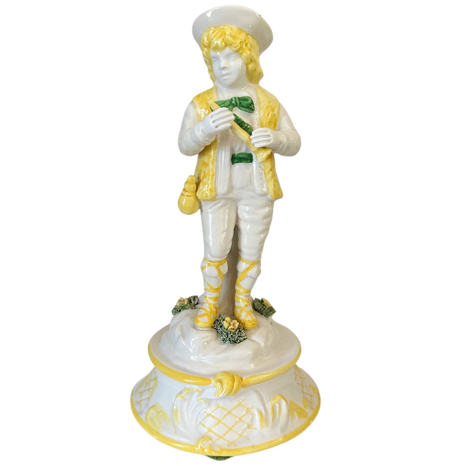 Vintage Italian Peasant Boy with Flute Figurine 9″H x 4.5″ Meiselman Imports