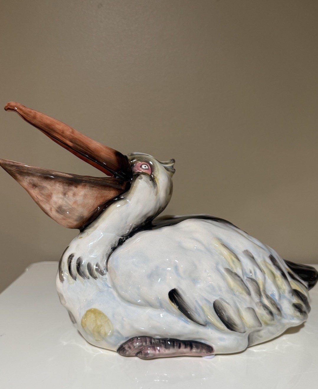 Blue Sky Clayworks PELICAN Ceramic Figurine 10 x 6.75 Coastal Seabird Beach NEW