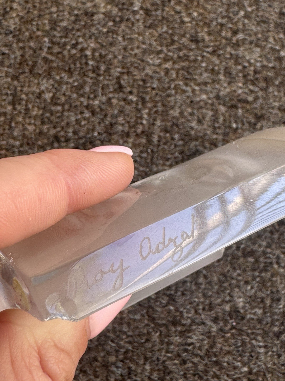 DAUM FROSTED CRYSTAL FACE SCULPTURE/PAPERWEIGHT by ROY ADZAK READ