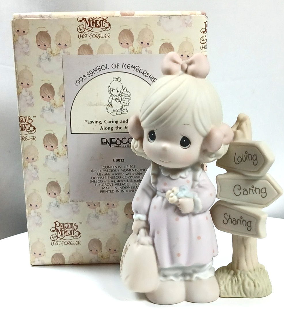 PRECIOUS MOMENTS “LOVING CARING AND SHARING ALONG THE WAY” 1993 with box