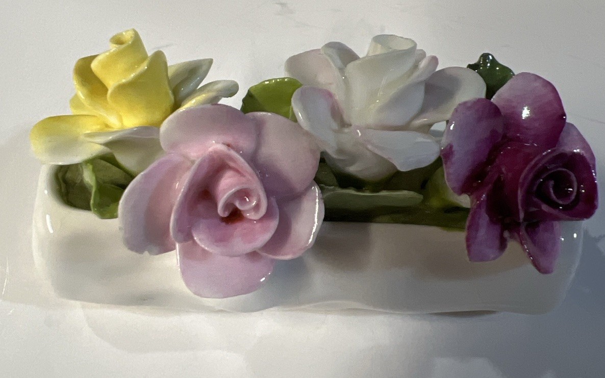 Coalport Bone China Floral Rose Arrangement Made In England Porcelain Flower
