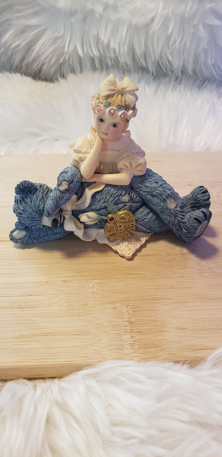 JAN HAGARA “JASMINE” Make Believe Series Victorian Girl Bear Heart .#1914