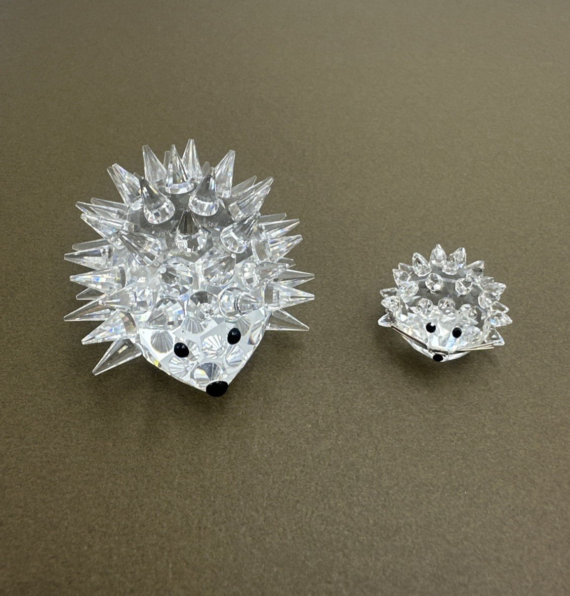 Swarovski Crystal Hedgehog / Porcupine Lot of 2 Figurines Sweet Pair Austria