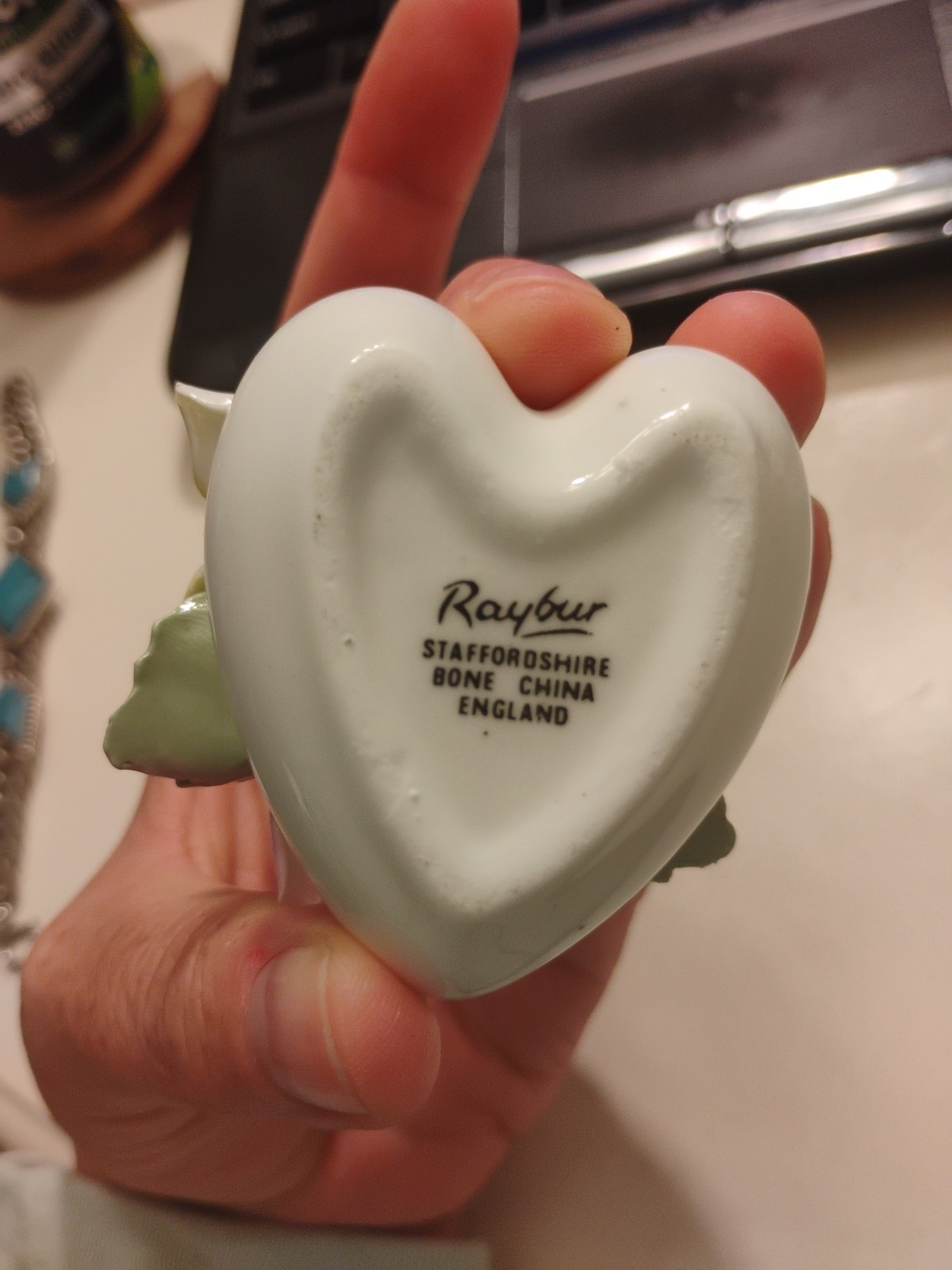 Vintage Bone China Made in Staffordshire England Porcelain Heart Excellent Cond