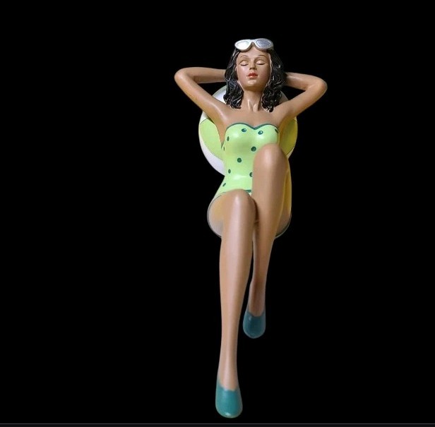 Art Deco Sun Bathing Miami Beach Beauty Retro Vintage like Risque Figure Statue