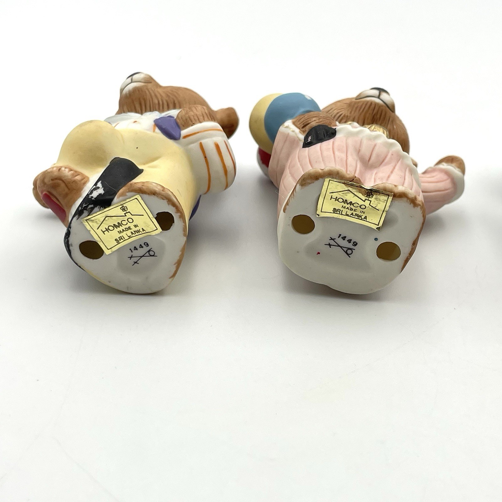 Vintage 1980s HOMCO Circus Bear Figurines Lot of 4 Made in Sri Lanka