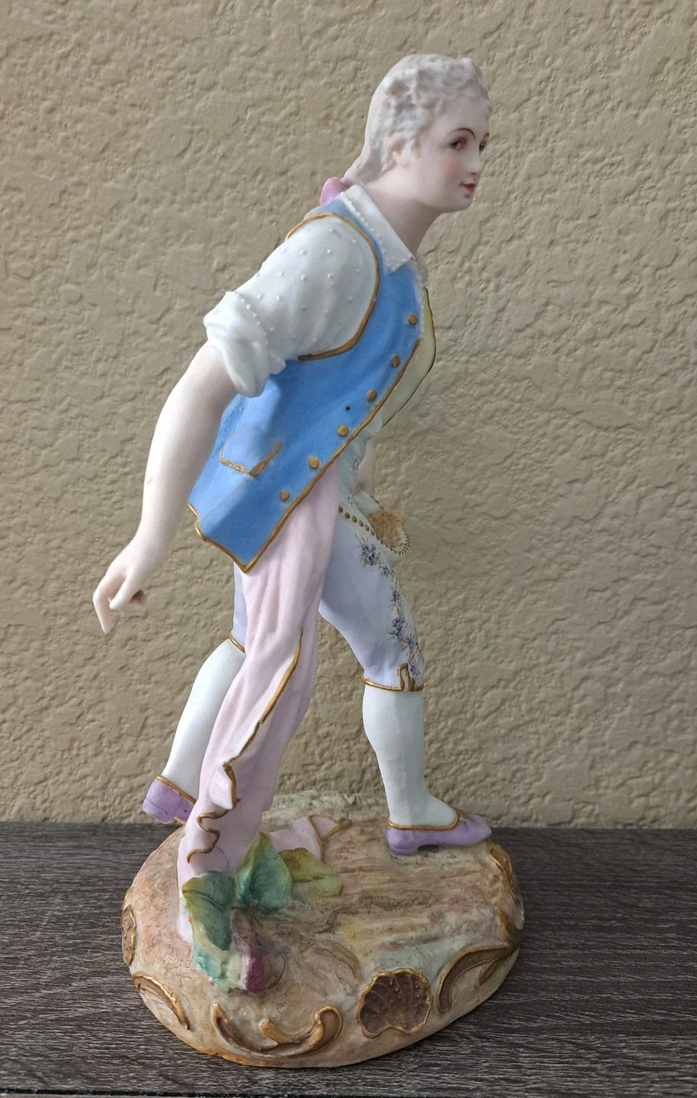 Rare Antique 9.5″ George Washington Planting ? French Bisque Porcelain Figurine
