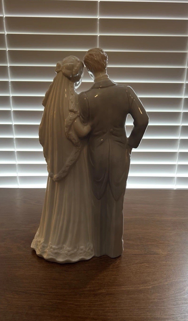 Vintage Porcelain Wedding Bride And Groom, 12 inches