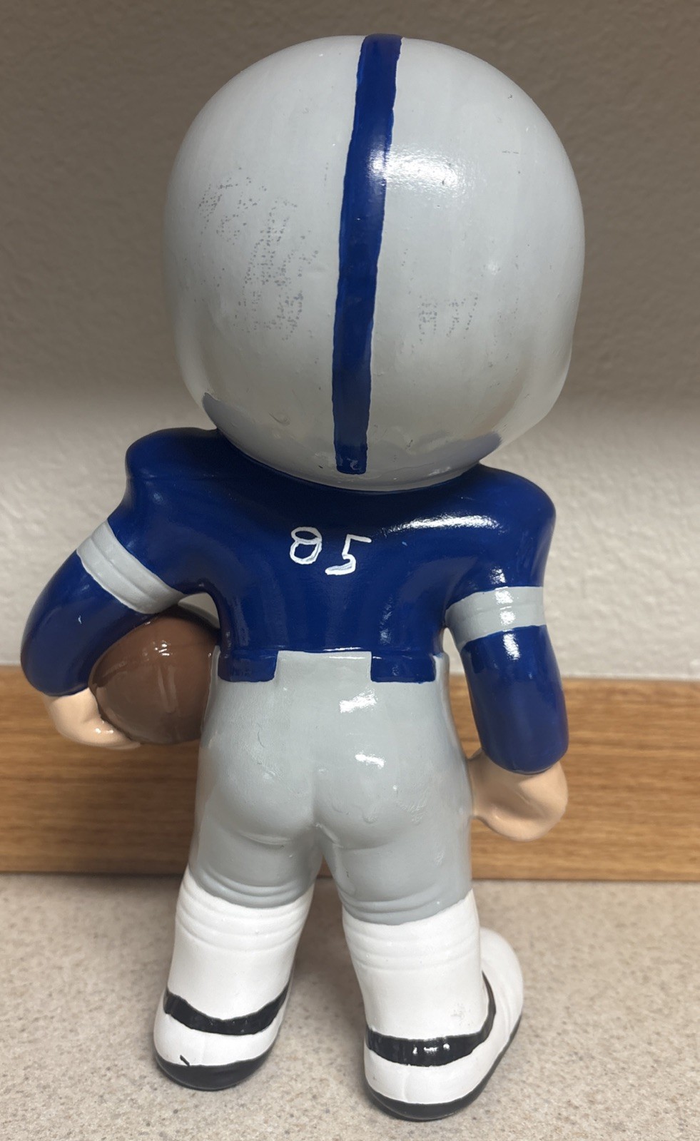 Vintage 1970s Ceramic Mold Football Player #85 Dallas Cowboys Colors? 11”
