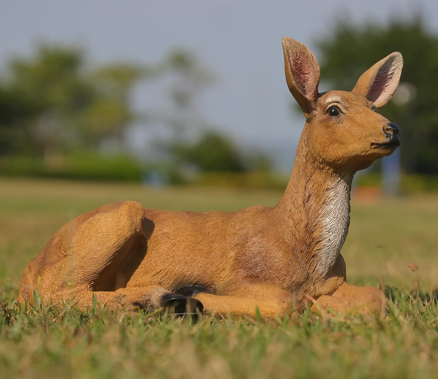 Realistic Deer Statue for Garden, Durable Resin Animal Sculpture for Outdoors