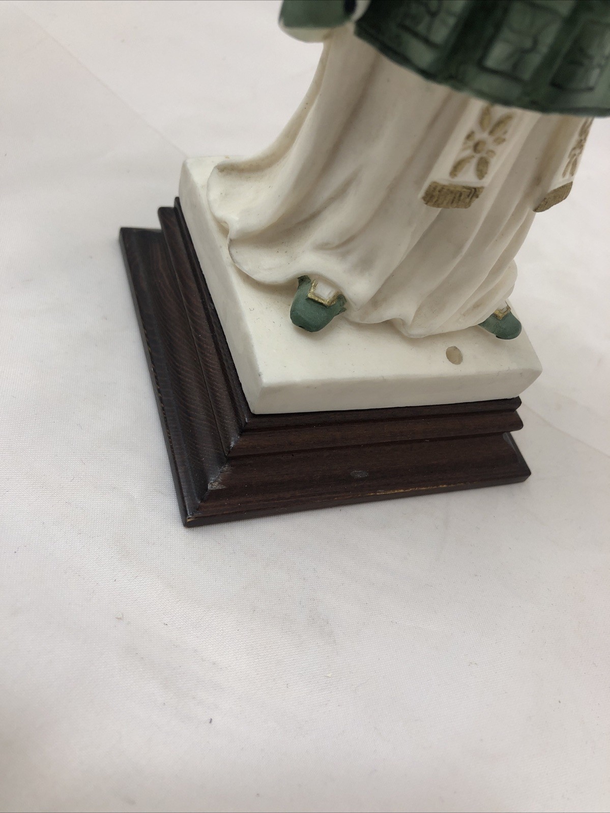 G. RUGGERI Marble Sculpture Made in Italy St Patrick MISSING STAFF 10.5” Tall