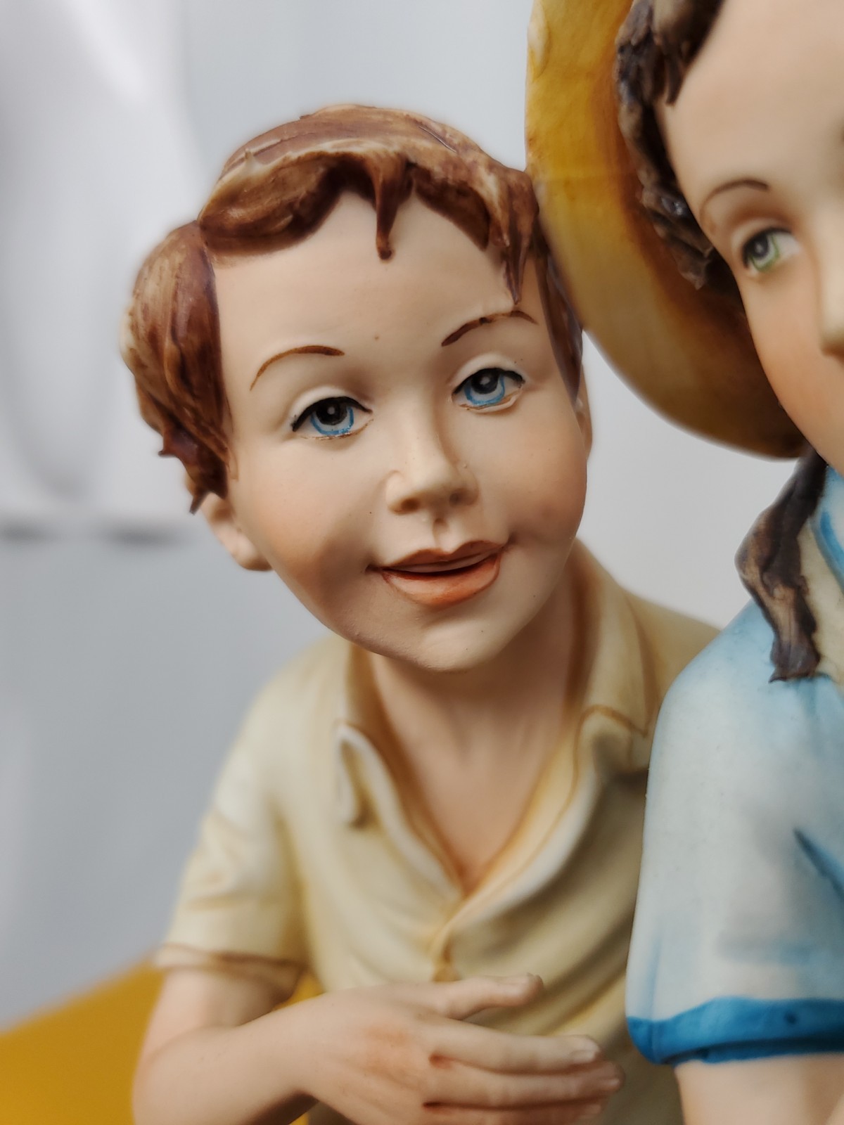 Capodimonte Italy 169 Mariani “N” Porcelian Boy & Girl Flowers