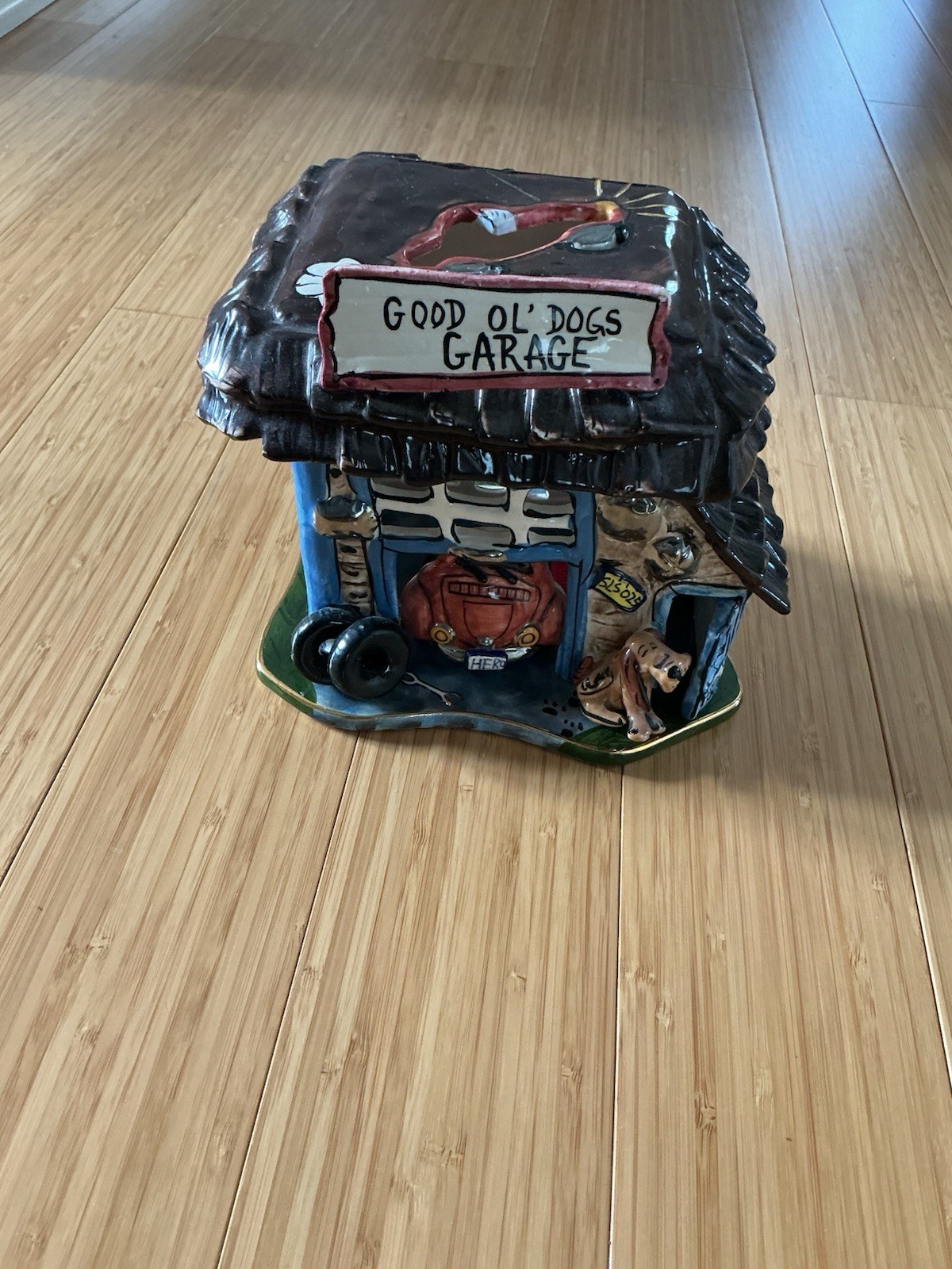 Blue Sky Clayworks Good Ol’ Dogs Garage Tealight Candle Holder Heather Goldminc