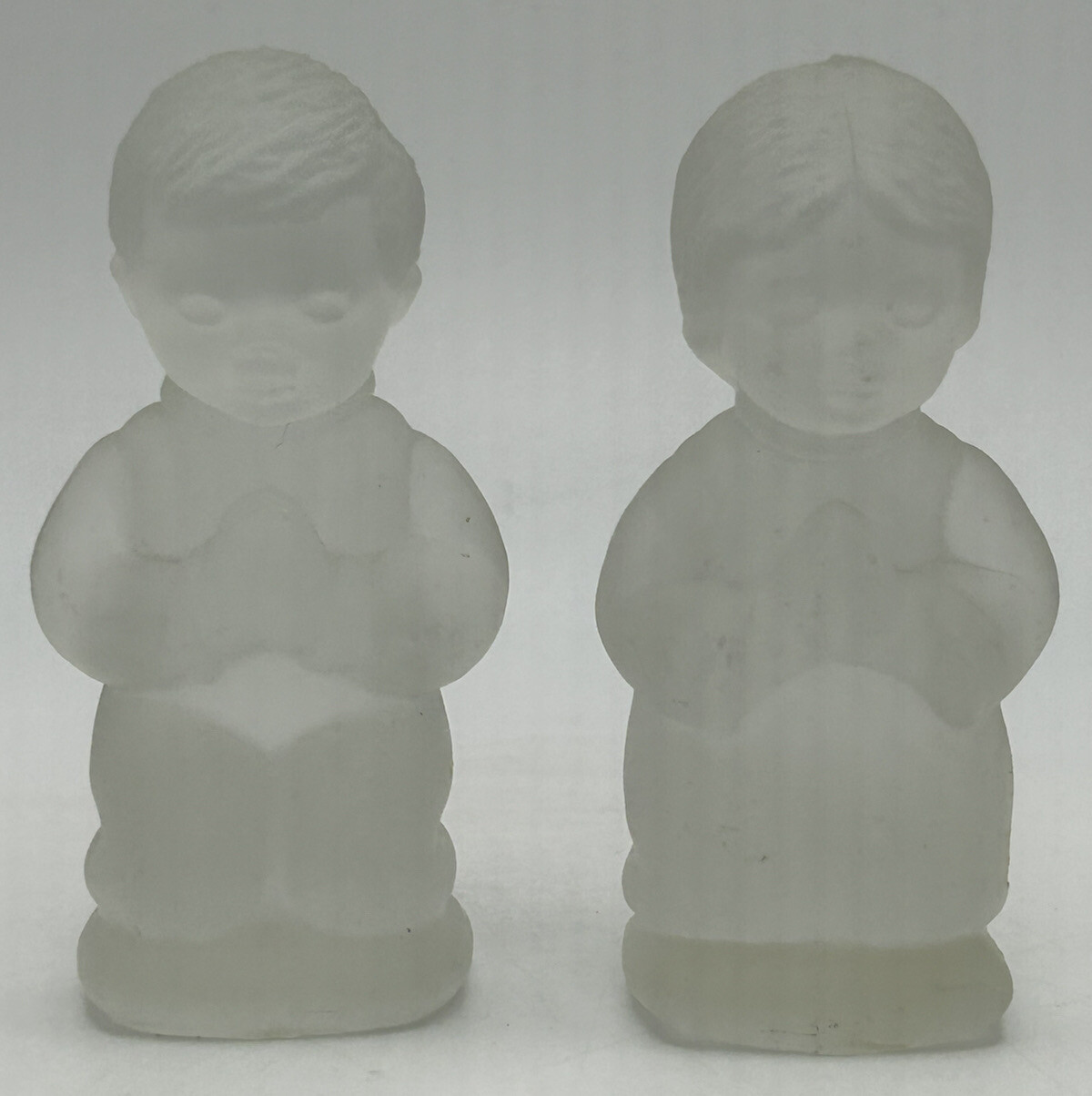 Goebel Hummel 1978 Praying Girl & Boy Crystal Figurines Pair Miniature 2.75”