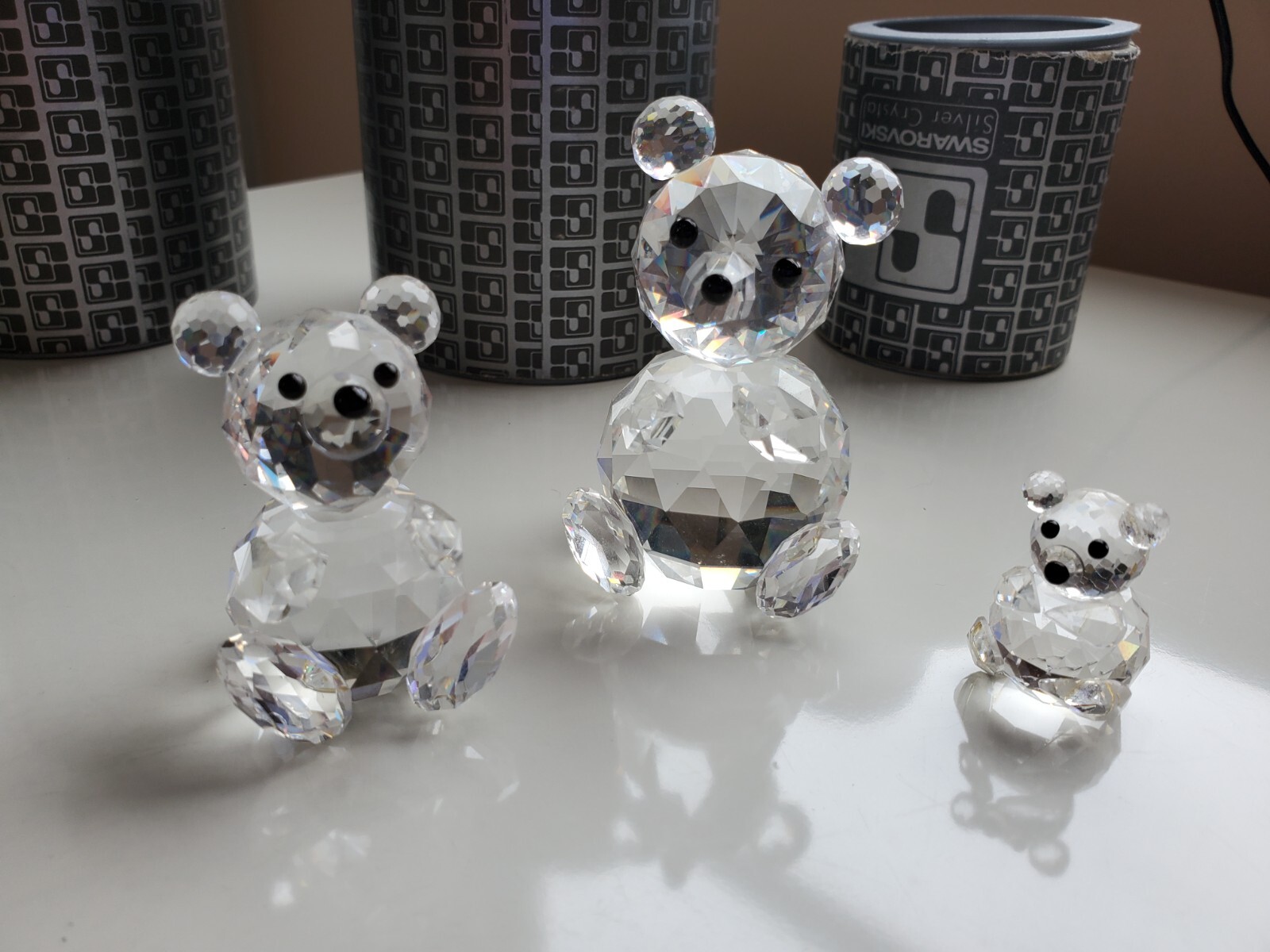 3 Adorable Swarovski Teddy Bears – Small Medium and Large