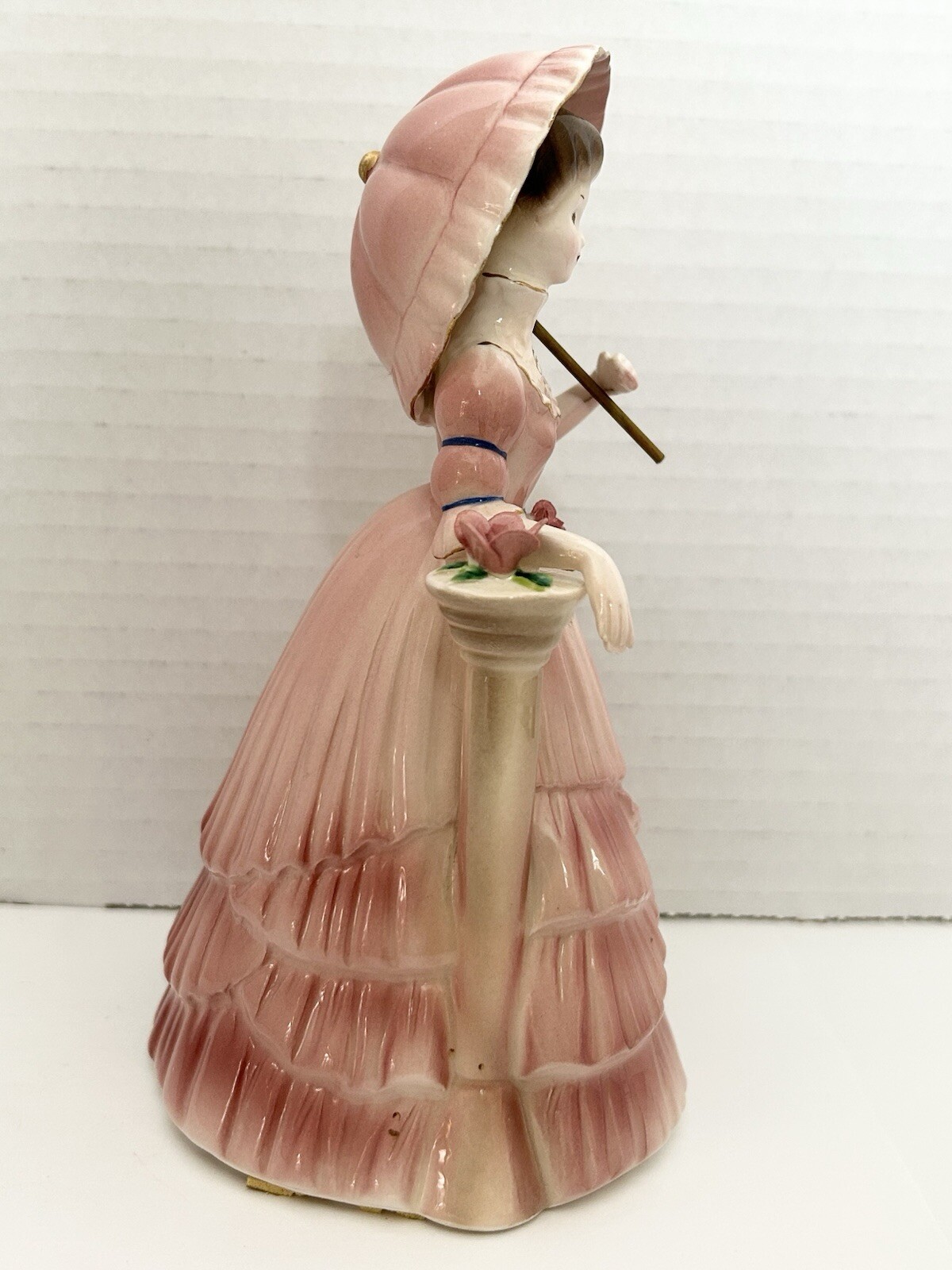 Josef Originals Gibson Girl Melanie w/ Parasol Umbrella Figurine Pink Dress