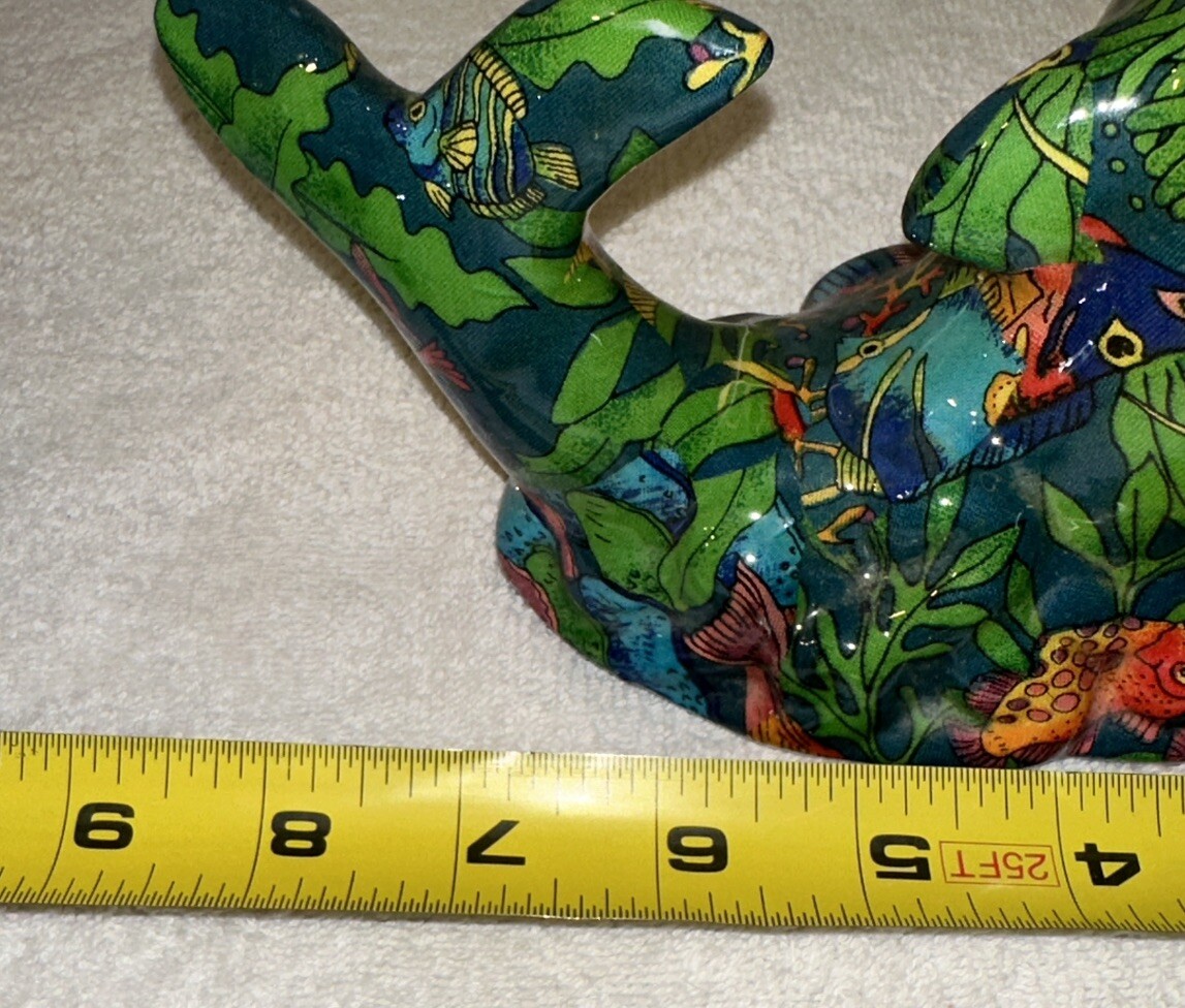 Decoupage Dolphin Figurine Beach House Decorative Ocean Theme Decor Gift Collect