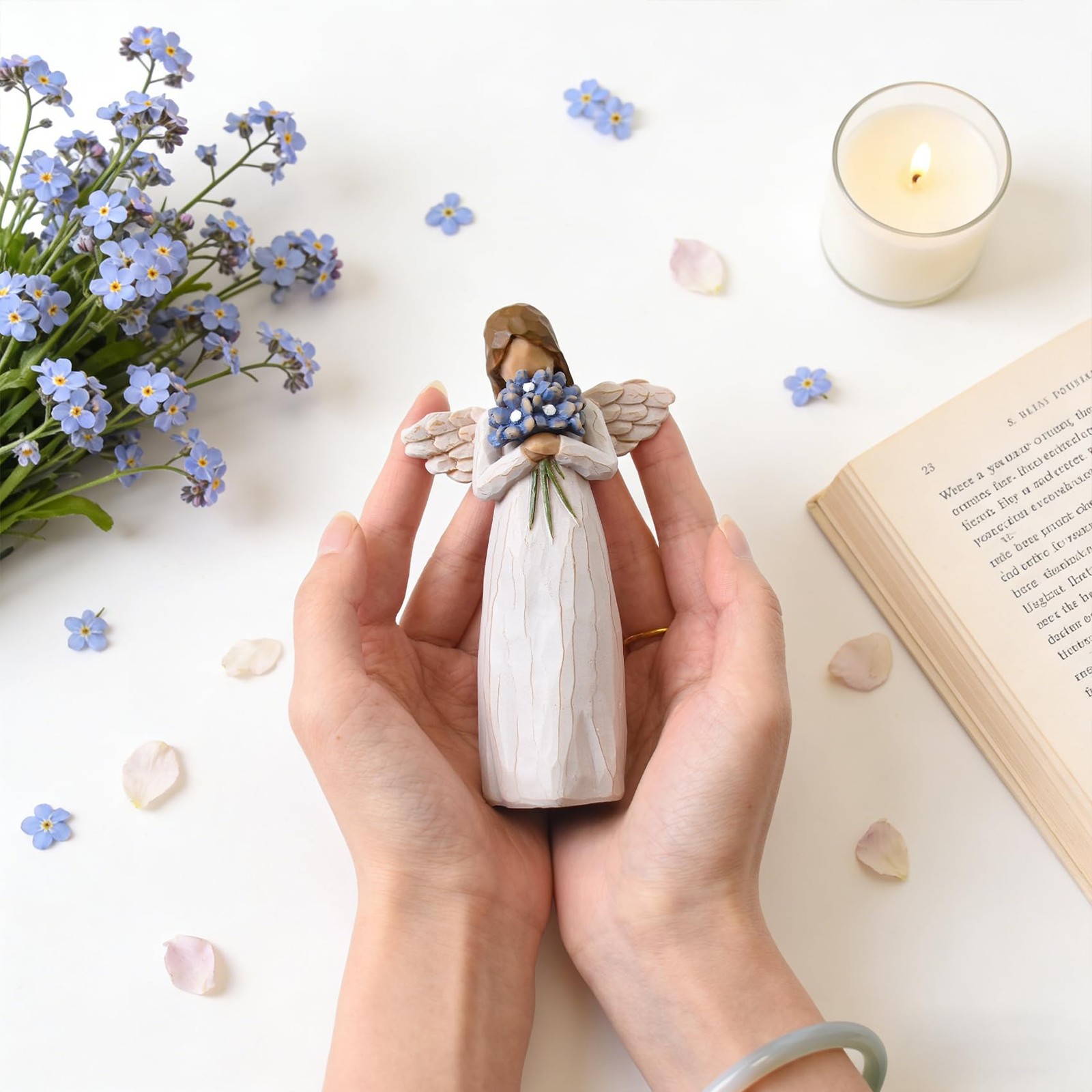 Forget Me Not Angel Figurine Sympathy Gift for Loss of Loved One Home Decor