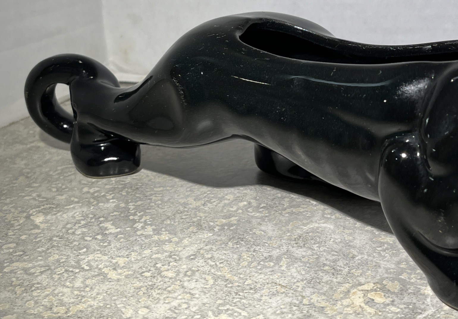 Haeger Mid-Century Black Panther Ceramic Planter 15in Good Condition! -820