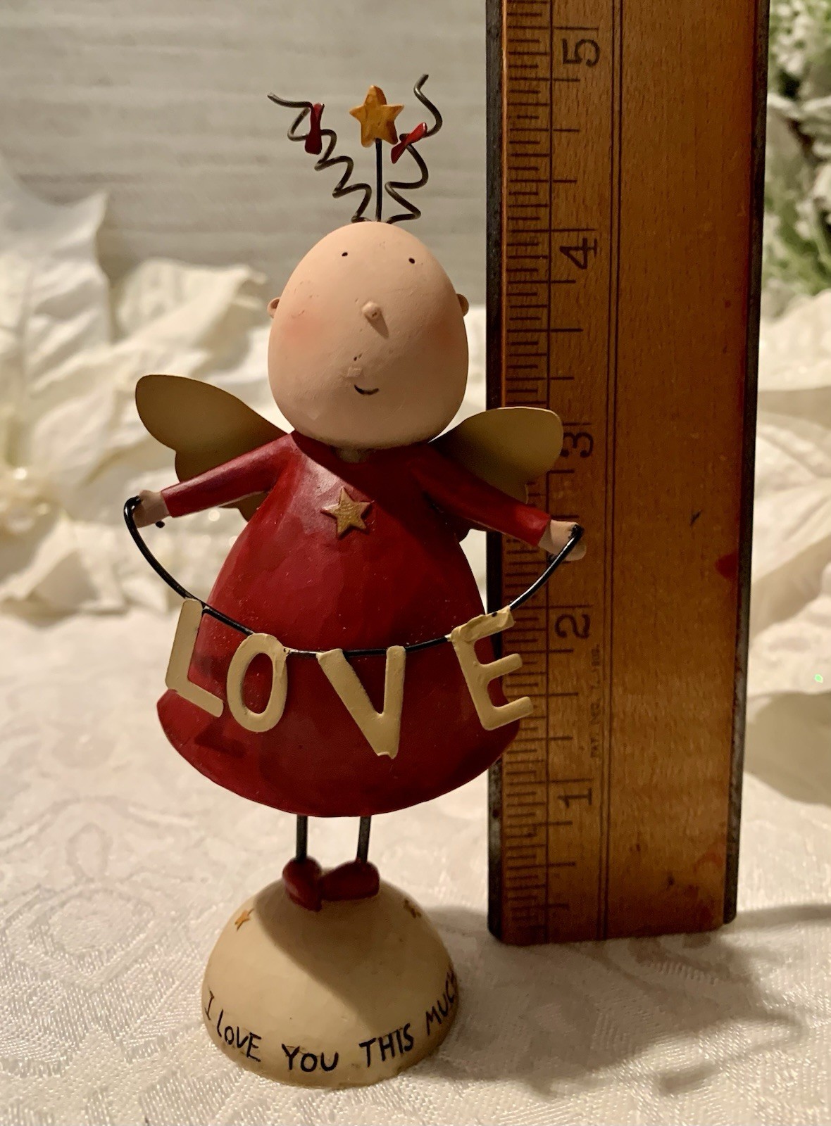 Blossom Bucket Dan Dipaolo Figurine Valentine I Love You This Much Angel 4”