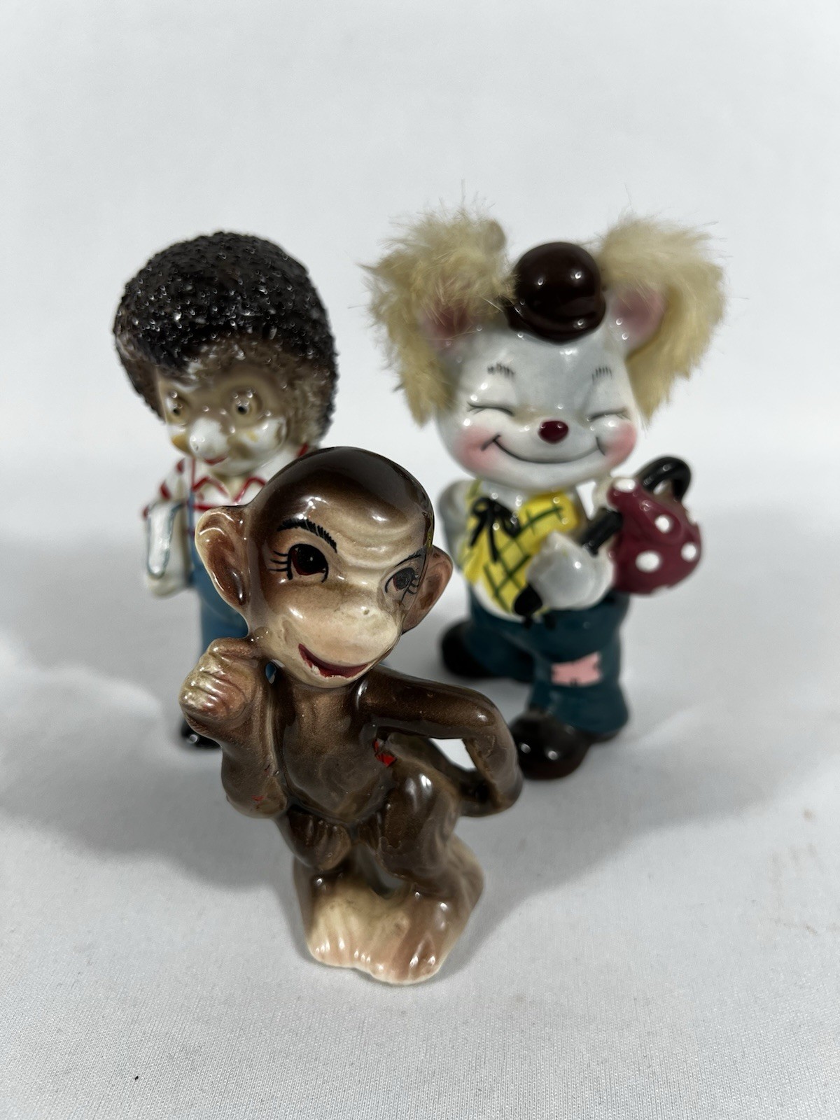 Vintage Random Trinket Anthropomorphic Figure Lot Animal 3 Piece Kitsch Eclectic