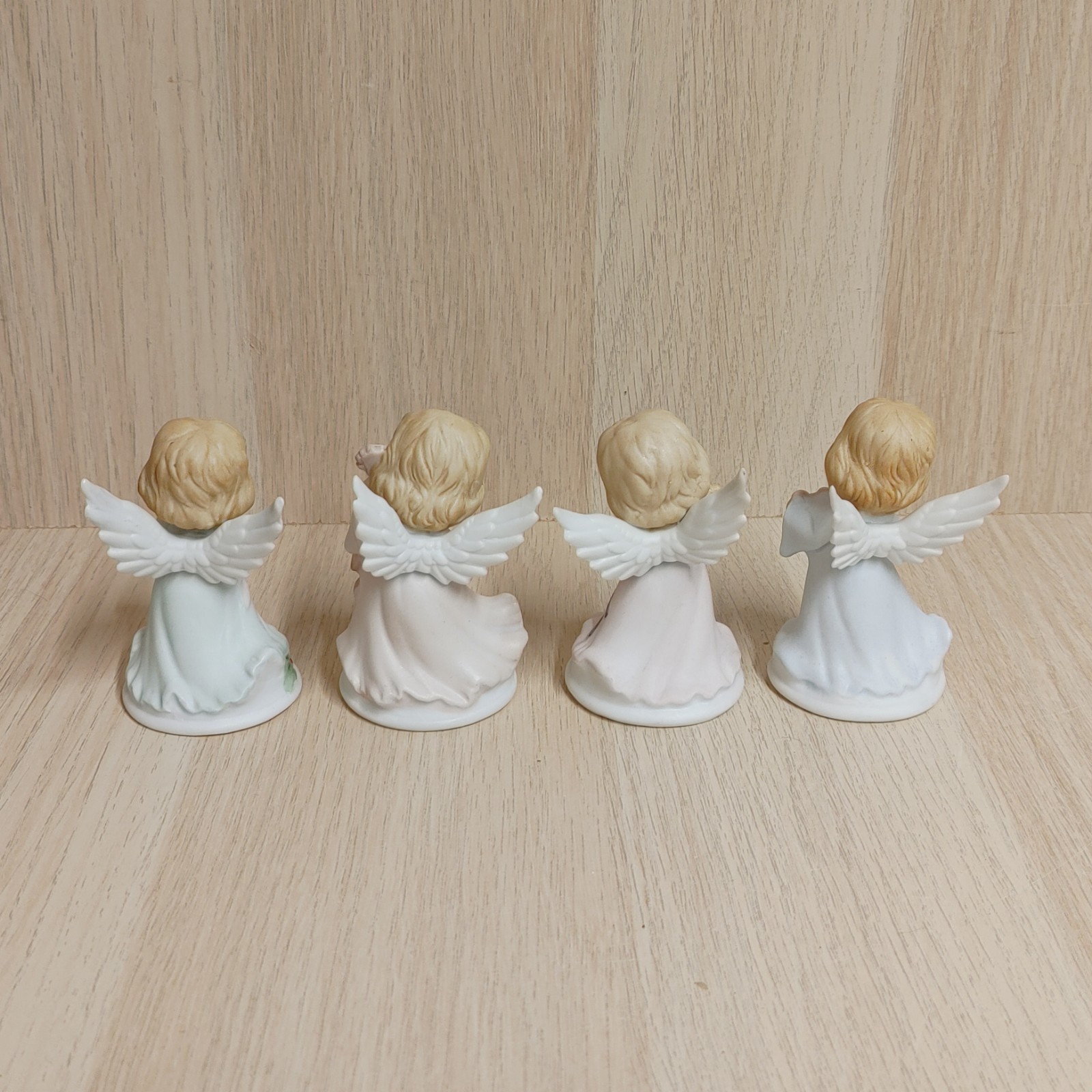 Vintage Lefton Angels Playing Instruments Figurine Set Of 4 Porcelain Christmas