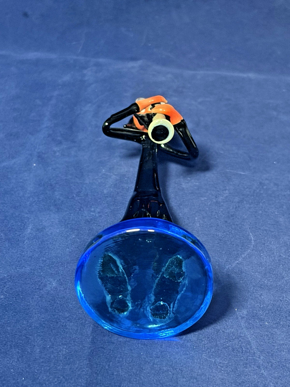 Vintage Murano Judaica Jewish Musician Playing Shofar Art Glass Figurine 6.5″