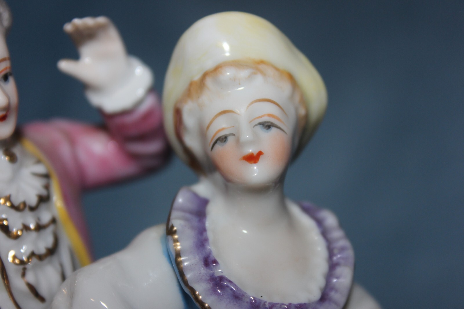 Wonderful Porcelain Figurines, 2 Couples, Mirror Image, Partial Mark