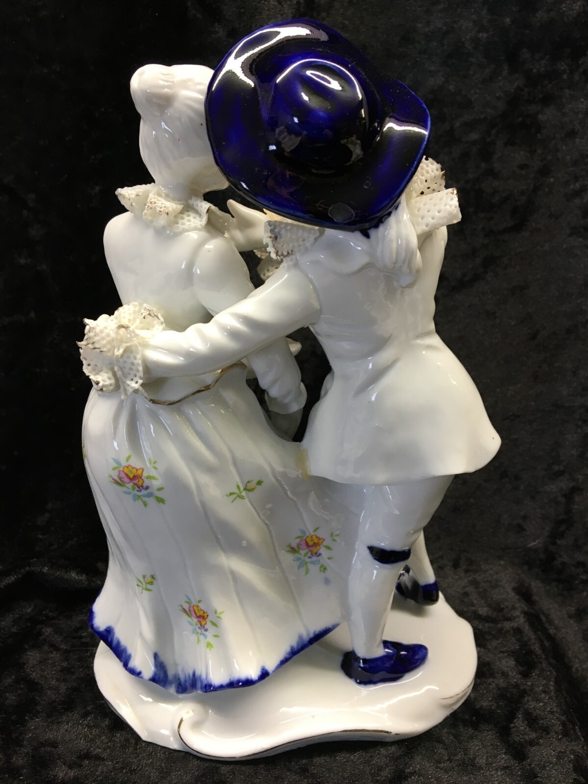 SATIS 5 Porcelain Colonial Couple Figurine Dancing Lace & Ruffles