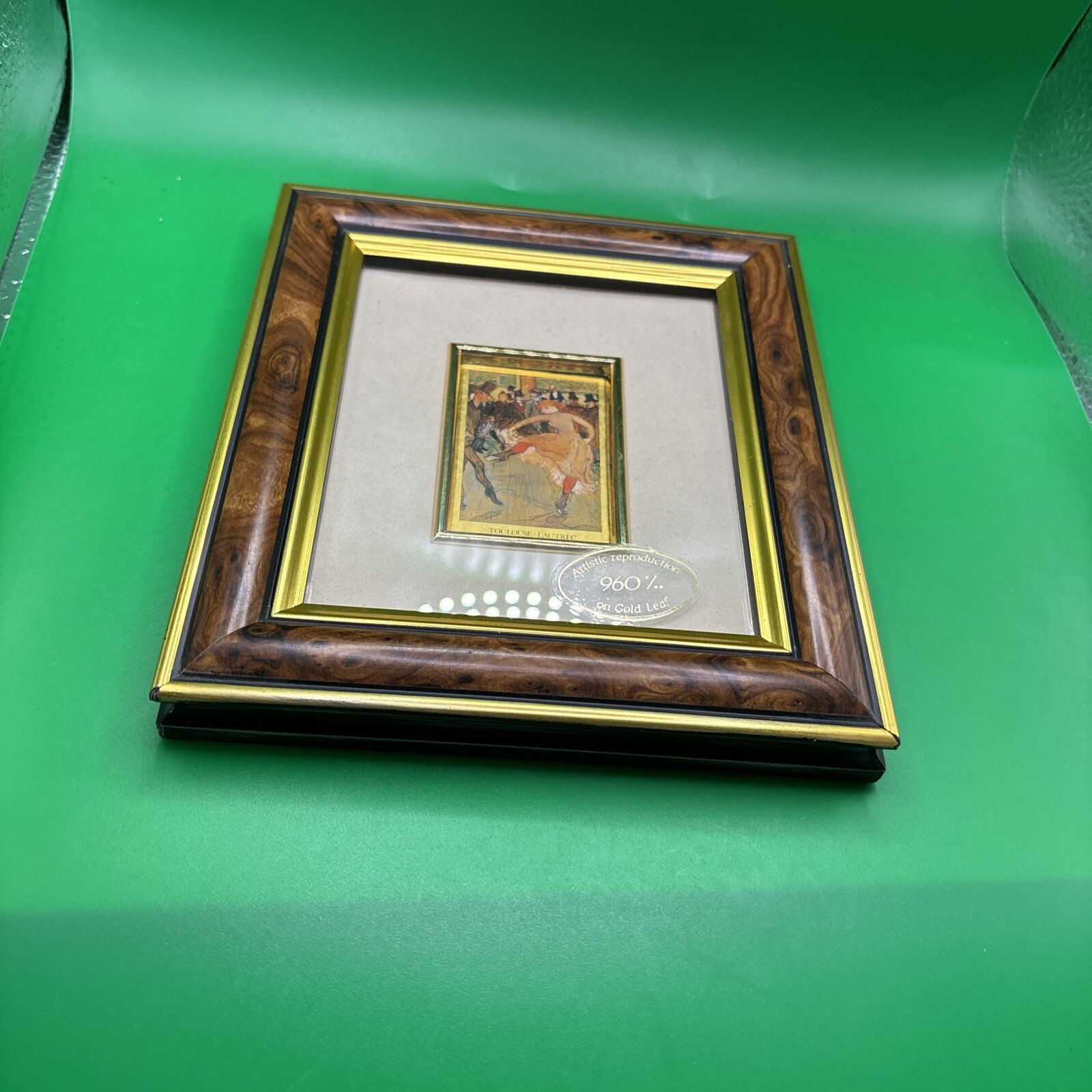 Framed 23 Karat Gold Plate Leaf Artistic Reproduction Made In Italy