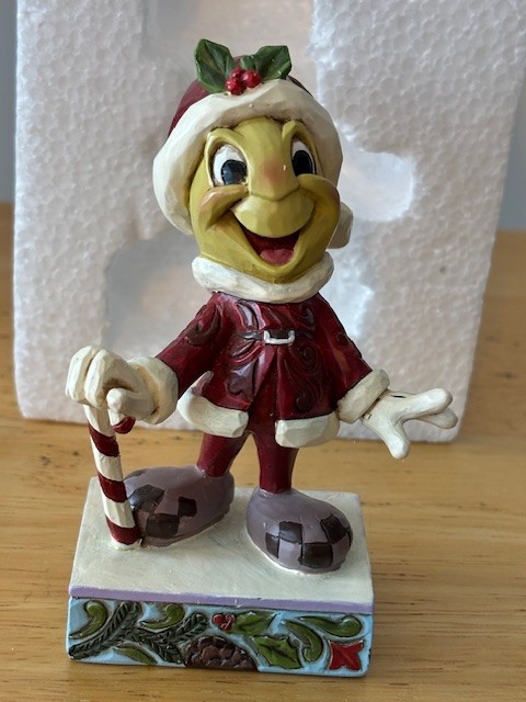 Jim Shore Disney Be Wise and Be Merry Figurine, Jiminy Cricket Santa, 6008986