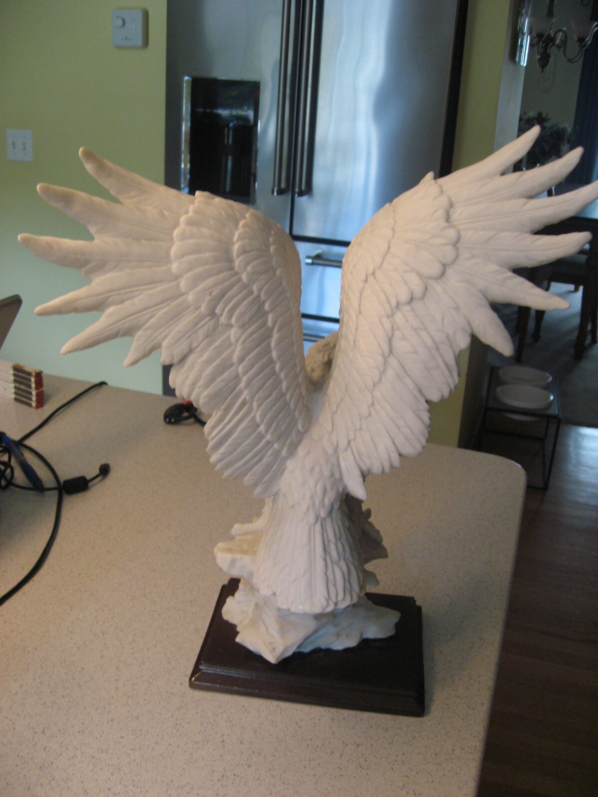 Vtg A. Belcari Bald Eagle Sculpture Artist Signed Made in Italy 1983 about 11.5”
