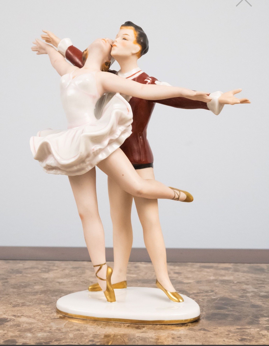 Wallendorf Porzellan German Porcelain Ballerina Mid Century Dance Couple