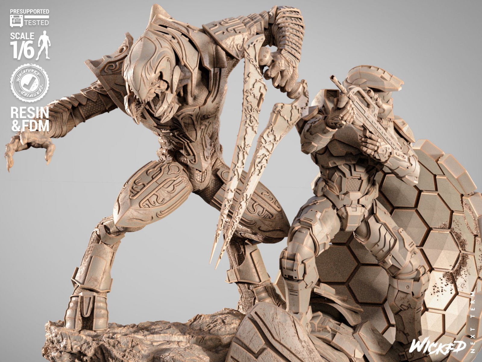 Halo Diorama – 1/6 Scale Figure Statue 3D Print Model Kit Unpainted