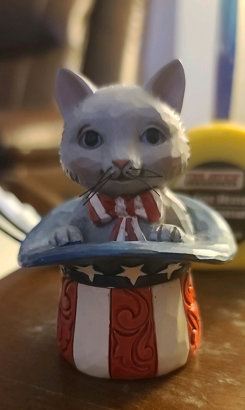 Jim Shore Heartwood Creek Miniature America Patriotic Kitten Figurine 6006443