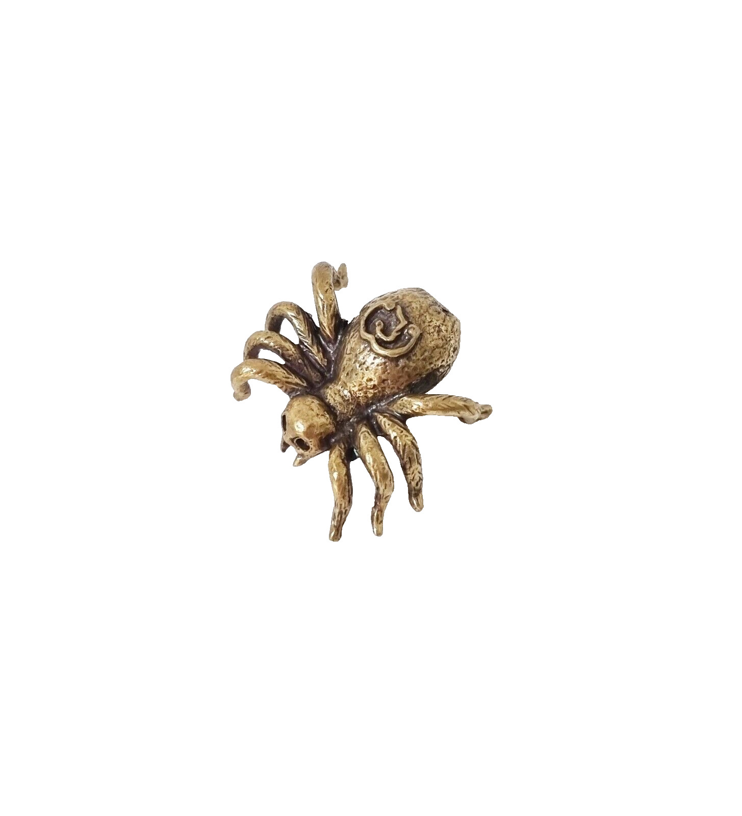 1 x Gold Mini Spider Figurine Insect Animal Decor Halloween Collect Model Carry