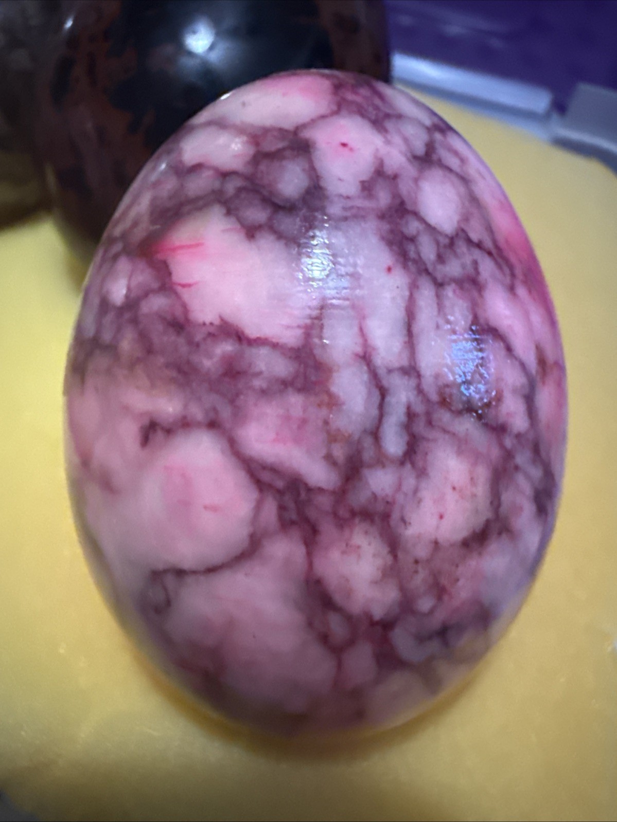 Alabaster Stone Hand Crafted In Italy, Beautiful Set of 6 Eggs. Vintage