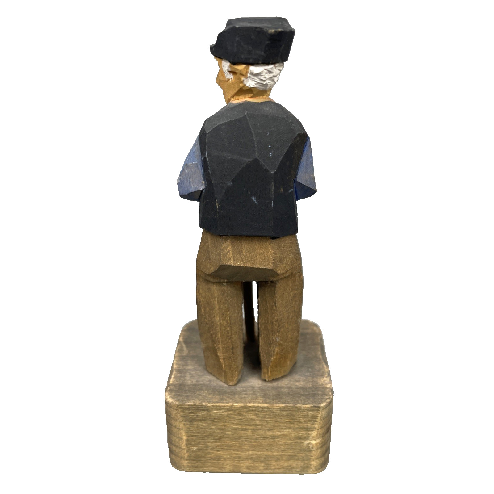 VTG Carl Olaf Trygg Hand Carved Wood Figures Pair Swedish Folk Art Signed