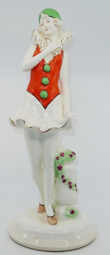 Antique Royal Dux, 1918-1938, Czechoslovakia, THE DANCER Art Deco Figurine, 17″