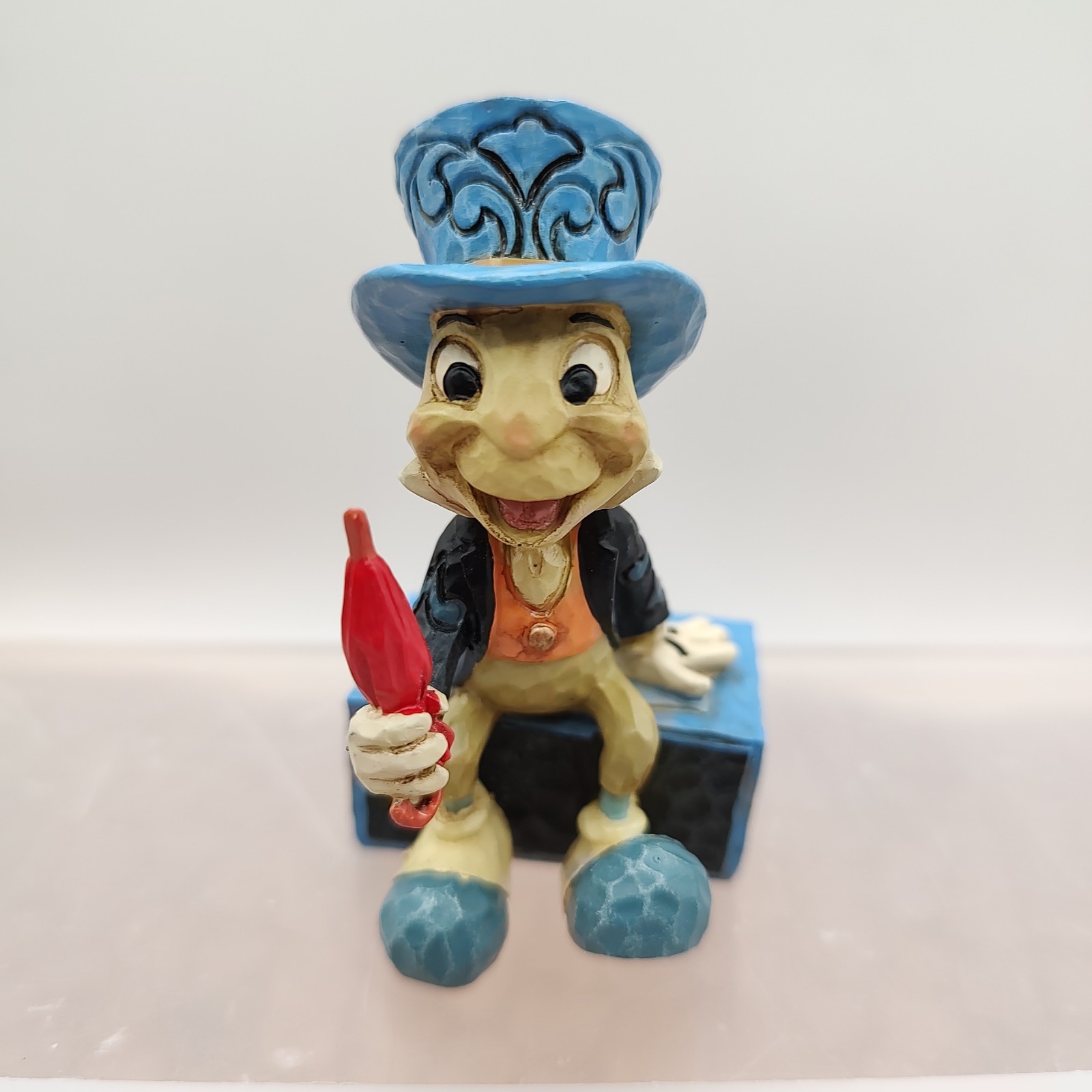 JIM SHORE DISNEY Figurine JIMINY CRICKET Pinocchio Umbrella Luggage Statue