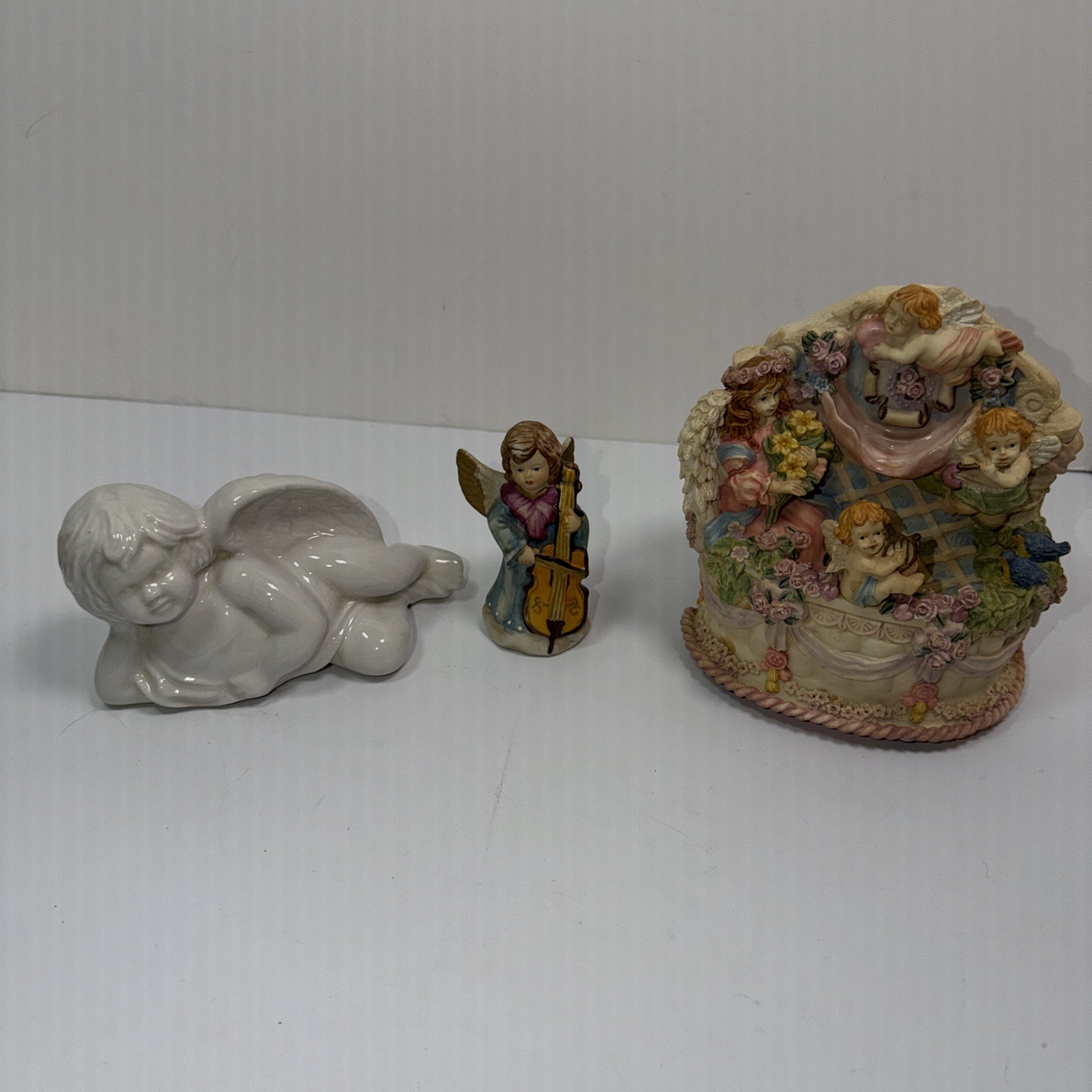 3 Porcelain & Ceramic Figurines of Angels & Cherubs