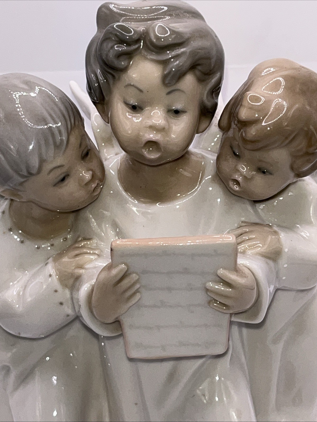 Vintage Lladro Three Angel Choir Boys Singing Porcelain 1977 Figurine 4542