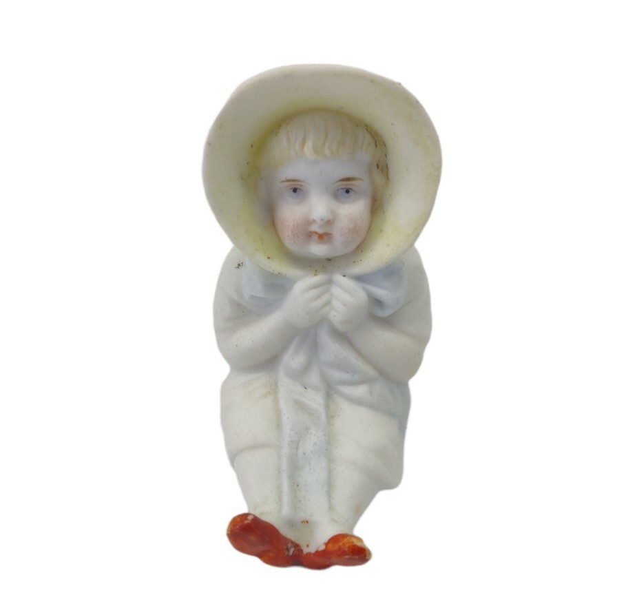 Small All Bisque Piano Baby Doll Miniature Figurine
