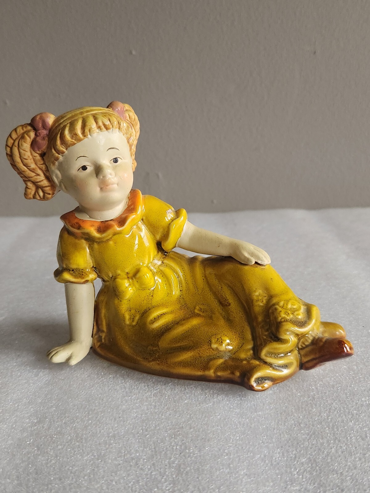 Porcelain Little Girl with Pigtails Figurine by Greenbrier International