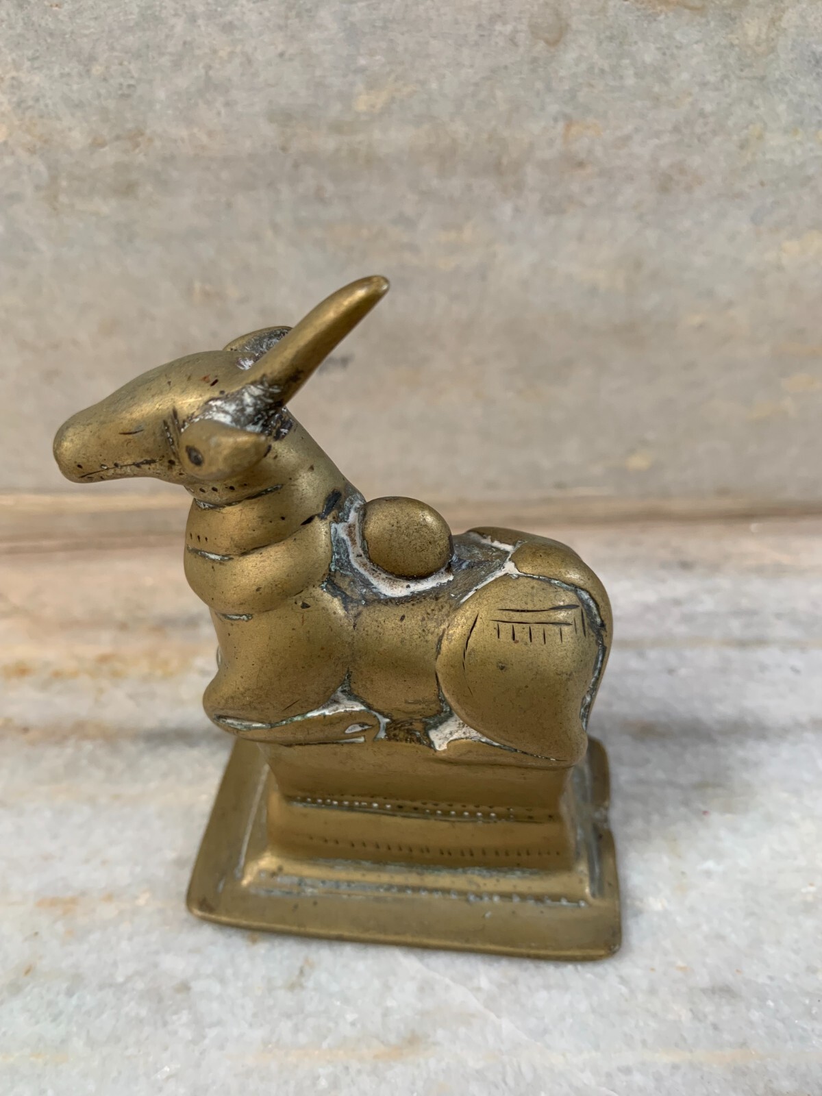 Figure Hindu Nandi Sacred Bull Fine old Indian India Brass