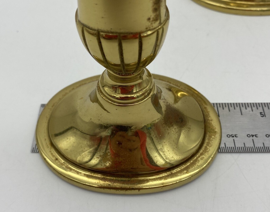 Solid Brass Virginia Metalcrafters USA Pair of 5 3/4″ candlesticks 2 lbs 1 oz