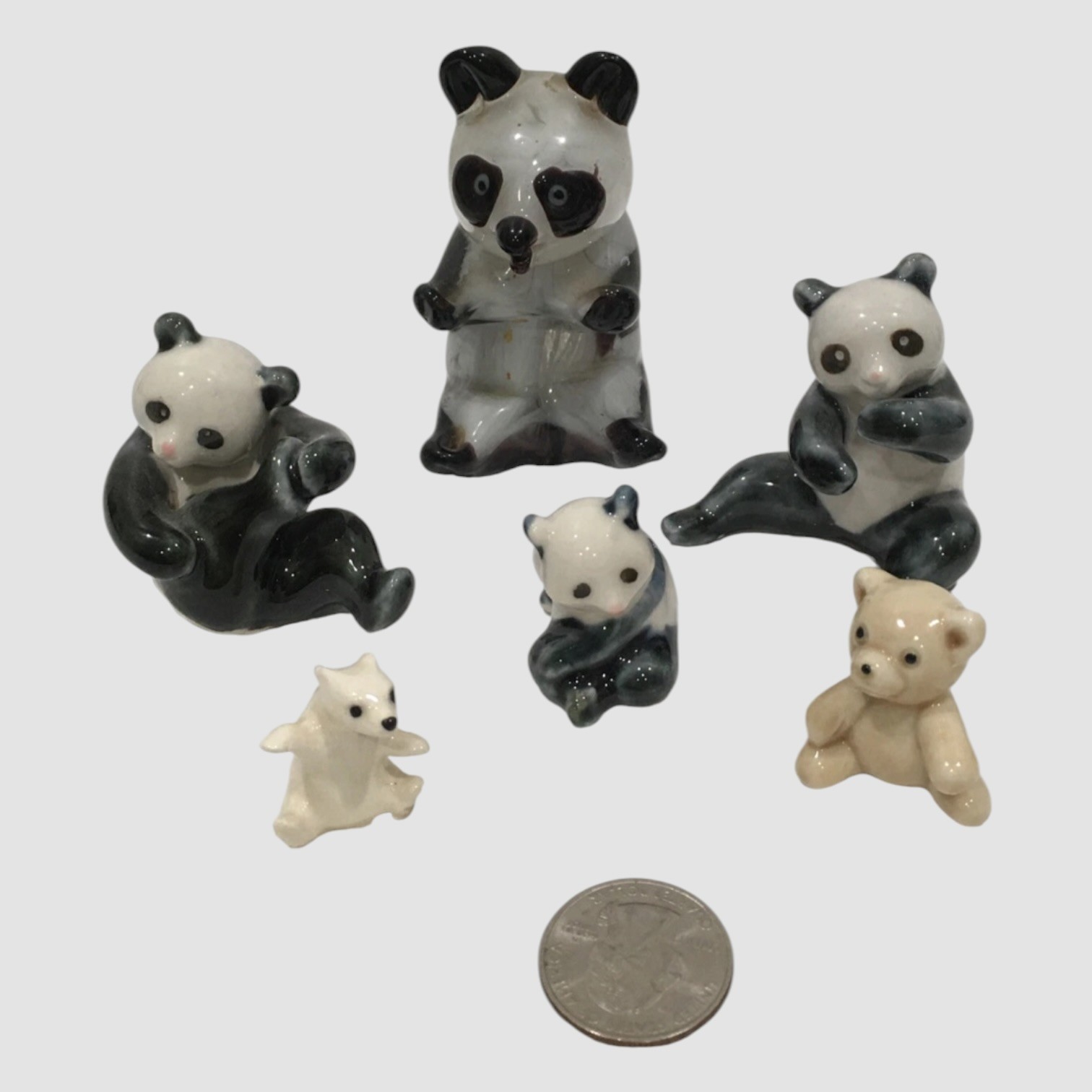 Vintage Teddy bear collection lot of 10 miniature figurines – cute & adorable!